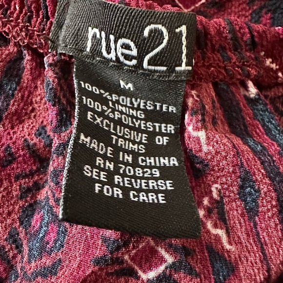 🛍️ Rue 21 maroon , blue, white wide leg jumpsuit. Never worn. Excellent /con. - Picture 2 of 8